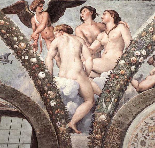 RAFFAELLO Sanzio Cupid and the Three Graces